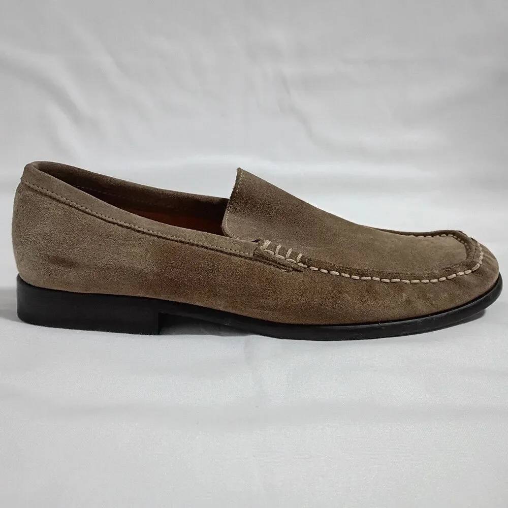 Banana Republic Italian Suede Moc Toe  Slip On Loafers Stone Men’s Size 12 EUC